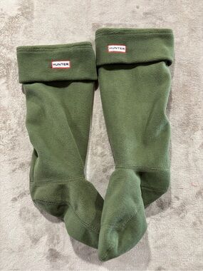 Hunter Olive Green Fleece Boot Socks